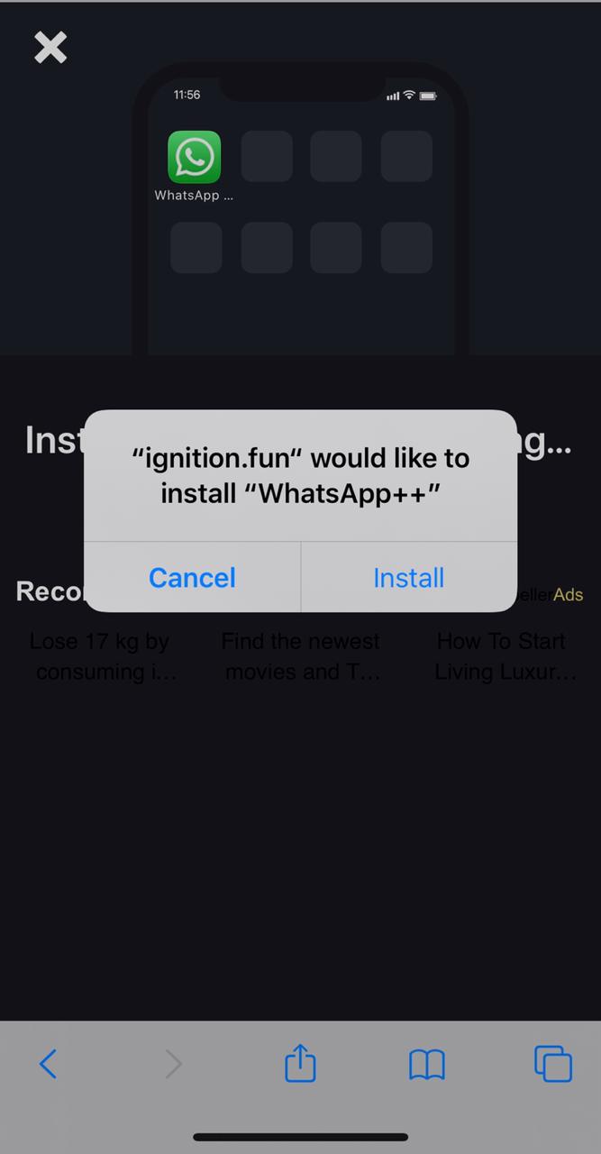Installed "WhatsApp Plus on iOS"
